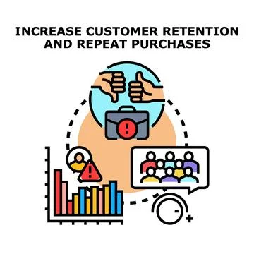 Improving customer retention and repeat purchases strategy Stock Illustration