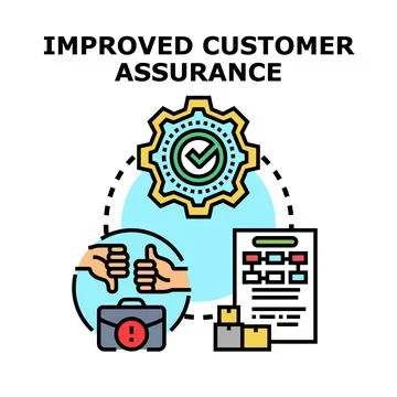 Improving customer satisfaction and service quality assurance Stock Illustration