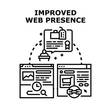 Improving digital web presence concept for business growth Stock Illustration