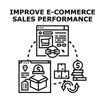 Improving e commerce sales performance online strategy Illustrazione stock