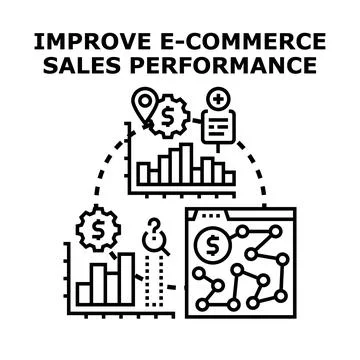 Improving e commerce sales performance strategy and analysis Stock Illustration