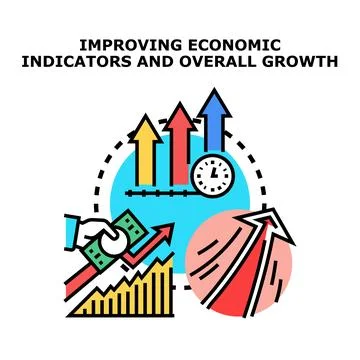 Improving economic indicators and overall growth development concept Stock Illustration