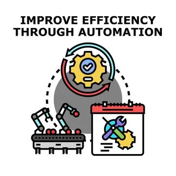 Improving efficiency through automation and optimized processes Stock Illustration
