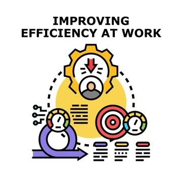 Improving efficiency work process management productivity concept イラスト素材
