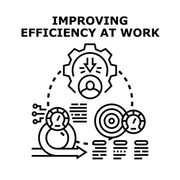 Improving efficiency work process management productivity concept Stock Illustration