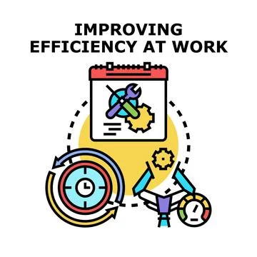 Improving efficiency at work with process optimization Illustrazione stock