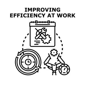 Improving efficiency at work with process optimization Stock Illustration