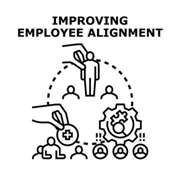 Improving employee alignment and organizational synergy concept Stock Illustration