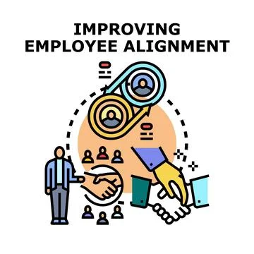 Improving employee alignment for business collaboration and success Stock Illustration