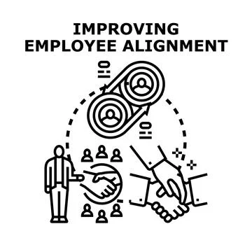 Improving employee alignment for business collaboration and success Stock Illustration