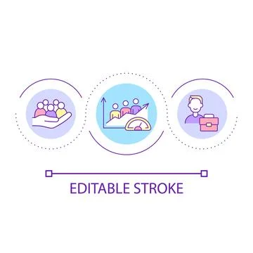 Improving employee performance loop concept icon Illustrazione stock