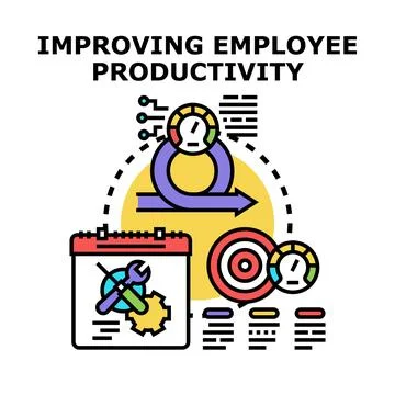 Improving employee productivity concept vector illustration Stock Illustration