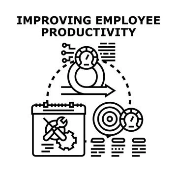 Improving employee productivity concept vector illustration Stockillustratie