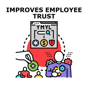Improving employee trust having staff support and benefits program Ilustração Stock