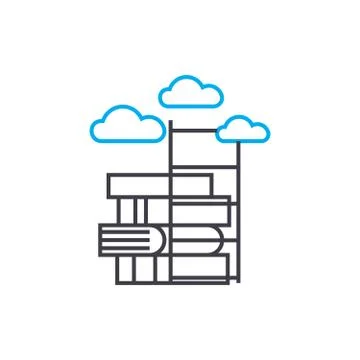 Improving erudition linear icon concept. Improving erudition line vector sign Stock Illustration