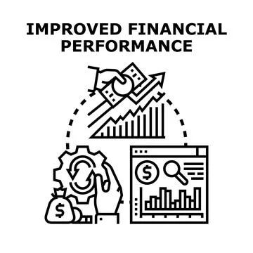 Improving financial performance through strategic growth and analysis Stock Illustration