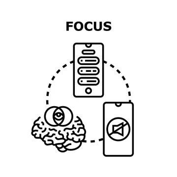 Improving focus and concentration by minimizing distractions Stock Illustration