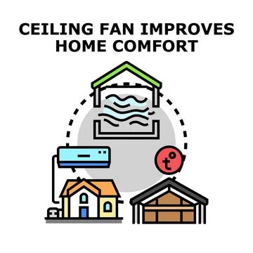 Improving home comfort with climate control systems Stock Illustration