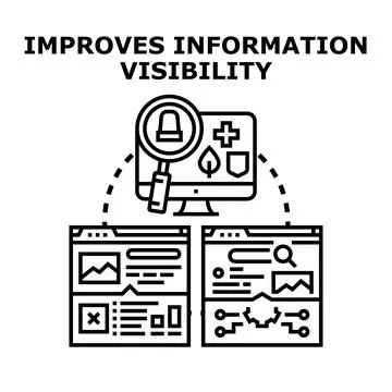 Improving information visibility searching data concept vector Stock Illustration