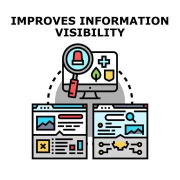 Improving information visibility searching data concept vector Stock Illustration