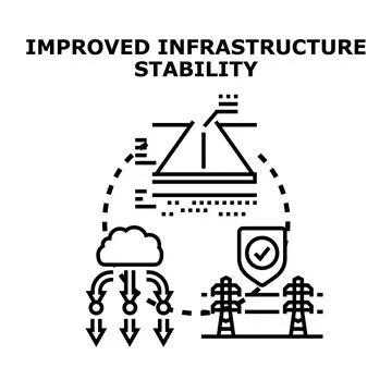 Improving infrastructure stability and technological development concept Stock Illustration