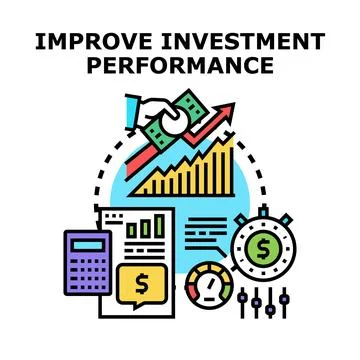 Improving investment performance strategy and financial growth Illustrazione stock