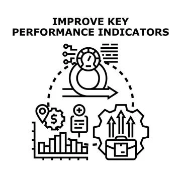 Improving key performance indicators vector concept illustration Stock Illustration