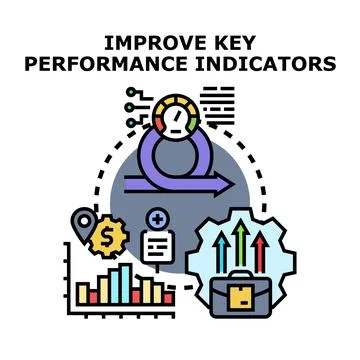 Improving key performance indicators vector concept illustration Stock Illustration