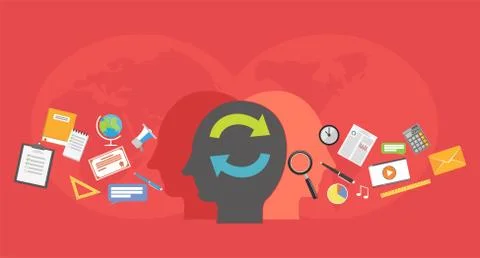 Improving knowledge, education background Stock Illustration