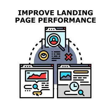 Improving landing page performance and conversion optimization process Stock Illustration