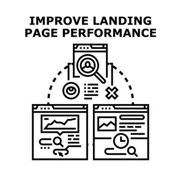 Improving landing page performance and conversion optimization process イラスト素材