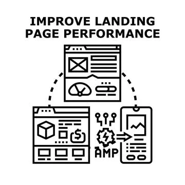 Improving landing page performance digital marketing strategy Illustrazione stock