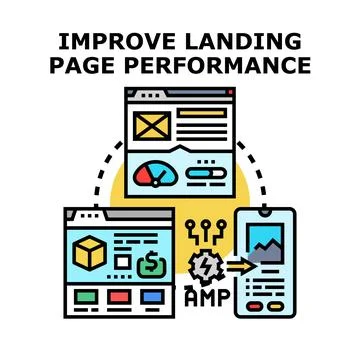 Improving landing page performance digital marketing strategy Stock Illustration