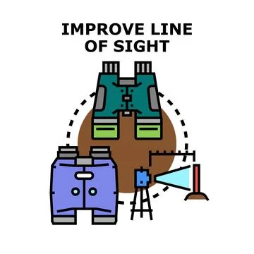 Improving line of sight concept with optical tools Stock Illustration