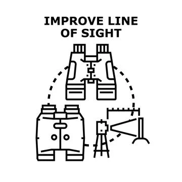 Improving line of sight concept with optical tools Stock Illustration
