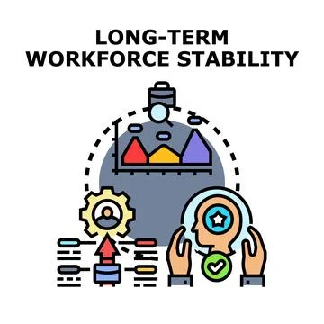 Improving long term workforce stability and career development Stock Illustration