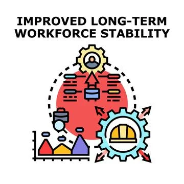 Improving long term workforce stability and sustainable business growth Stock Illustration