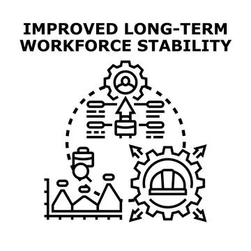 Improving long term workforce stability and sustainable business growth Stockillustratie