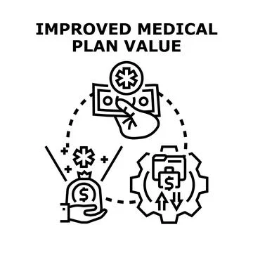 Improving medical plan value benefit concept 스톡 일러스트