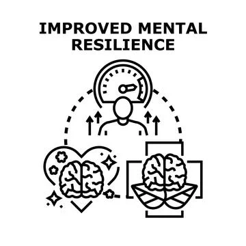 Improving mental resilience and stability concept vector Stock Illustration