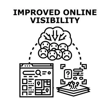 Improving online visibility with search engine optimization Stock Illustration
