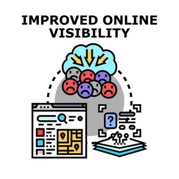 Improving online visibility with search engine optimization Stock Illustration