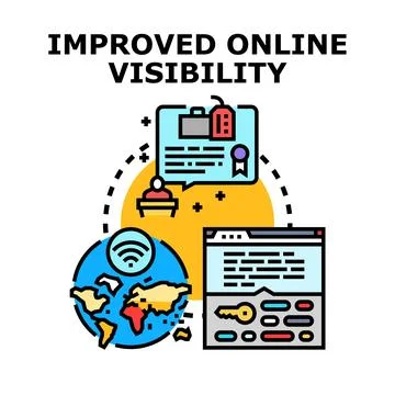 Improving online visibility through digital marketing and seo strategy Stock Illustration