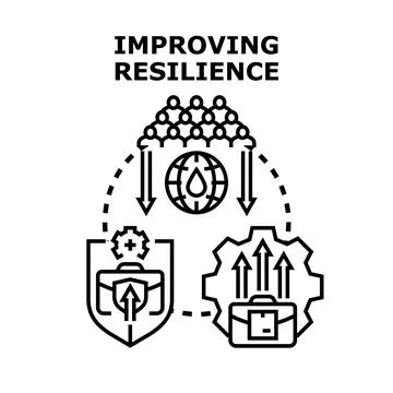 Improving organizational resilience, security, and global impact Illustrazione stock