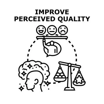 Improving perceived product or service quality concept Stock Illustration