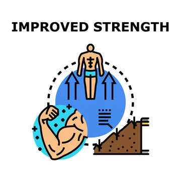 Improving physical power and developing human strength plan Illustration