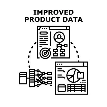 Improving product data management and analysis concept Stock Illustration