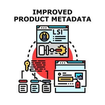 Improving product metadata for online search optimization Stock Illustration
