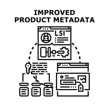 Improving product metadata for online search optimization Stock Illustration