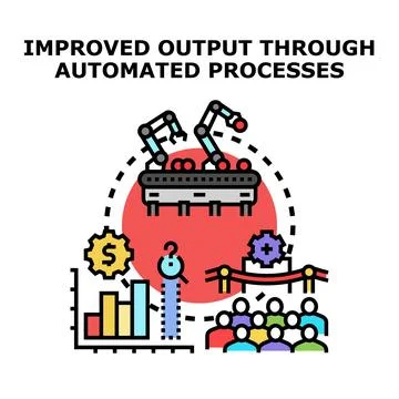 Improving production with automated processes and solutions 스톡 일러스트